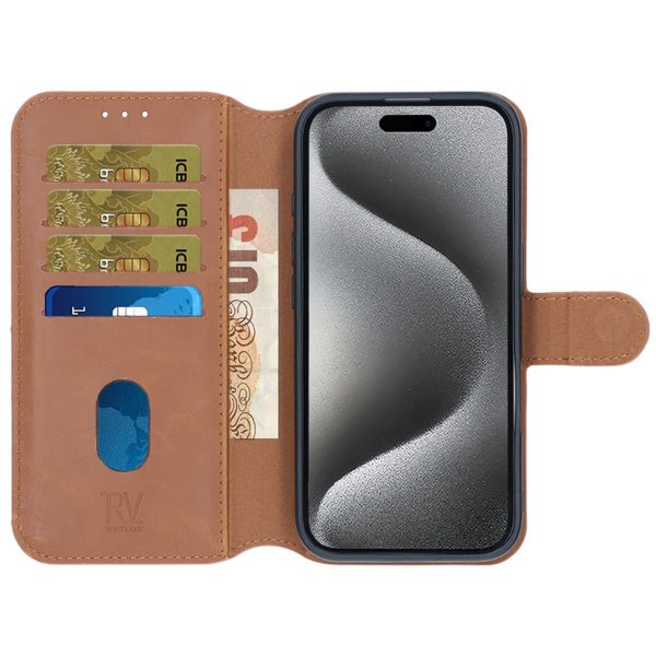 Rvelon iPhone 16 Plus Cover Magnetisk Aftageligt Etui Brun