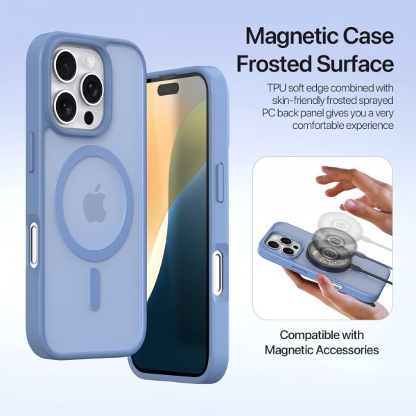 Dux Ducis iPhone 16 Pro Cover 2-i-1 Lawa Series MagSafe Blå