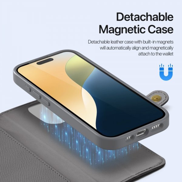 Dux Ducis iPhone 16 Pro Cover 2-i-1 Lawa Series MagSafe Grå