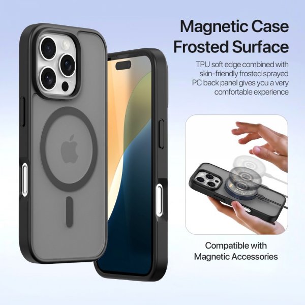 Dux Ducis iPhone 16 Pro Cover 2-i-1 Lawa Series MagSafe Sort