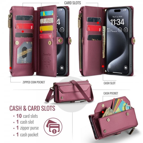 CaseMe iPhone 16 Pro Etui C36 Serie Rød