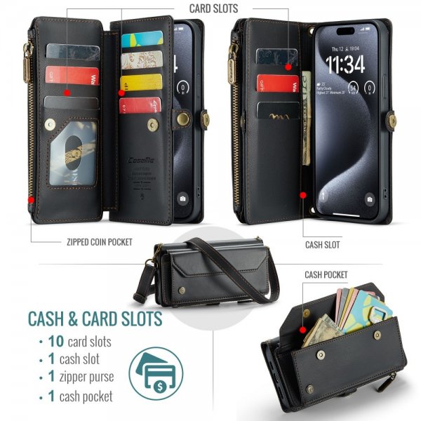 CaseMe iPhone 16 Pro Etui C36 Serie Sort