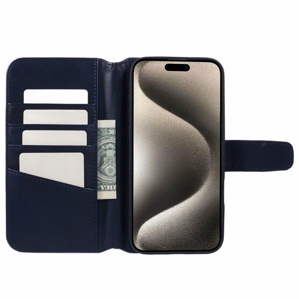 Nordic Covers iPhone 16 Pro Etui Essential Læder Heron Blue