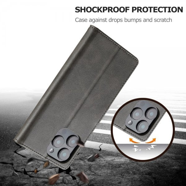 Lc.Imeeke iPhone 16 Pro Cover med Kortlomme og Stativfunktion Grå