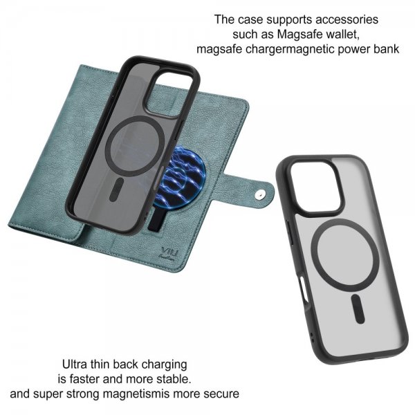 VILI iPhone 16 Pro Cover med Aftageligt Skal GV Series MagSafe Grøn