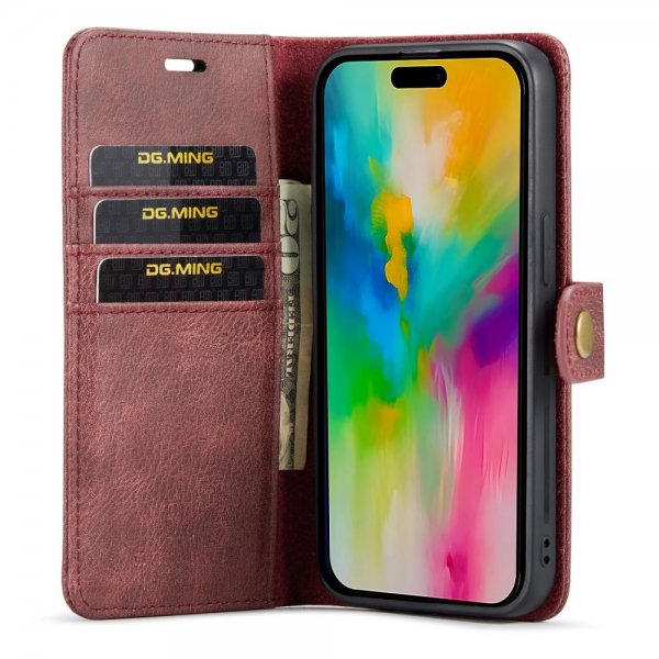 Dg.Ming iPhone 16 Pro Cover med Aftageligt Cover Rød