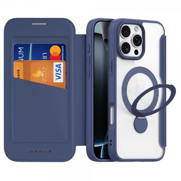 Dux Ducis iPhone 16 Pro Cover Skin X Pro Series Kickstand MagSafe Blå