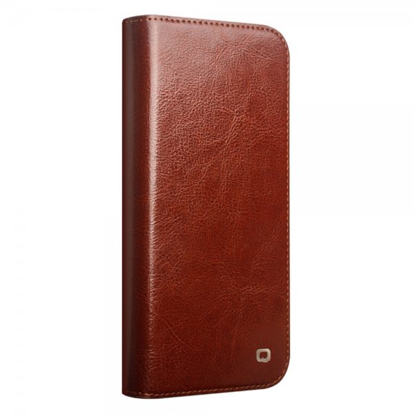 Qialino iPhone 16 Pro Max Etui Ægte Læder Brun