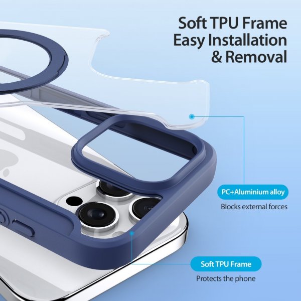 Dux Ducis iPhone 16 Pro Max Cover Skin X Pro Series Kickstand MagSafe Blå