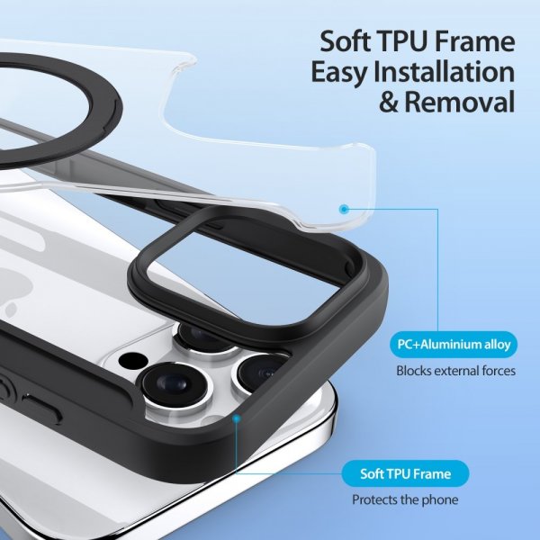 Dux Ducis iPhone 16 Pro Max Cover Skin X Pro Series Kickstand MagSafe Sort