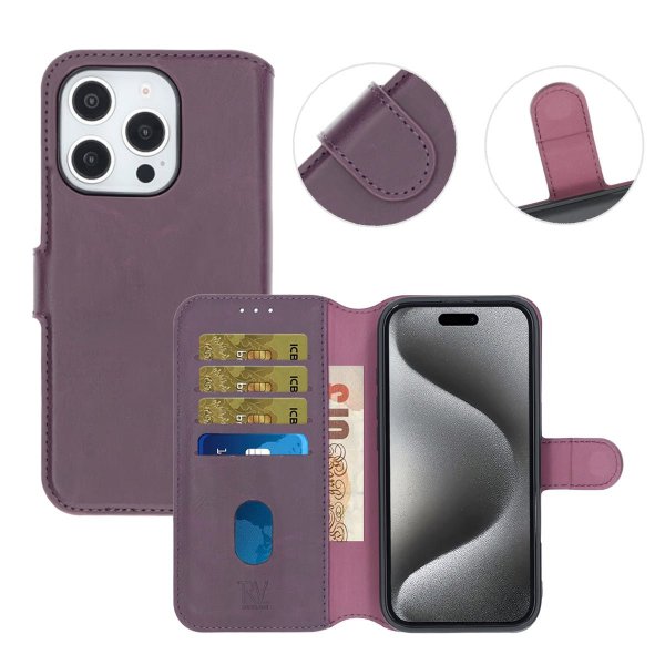 Rvelon iPhone 16 Pro Max Cover Magnetisk Aftagelig Skal Lilla