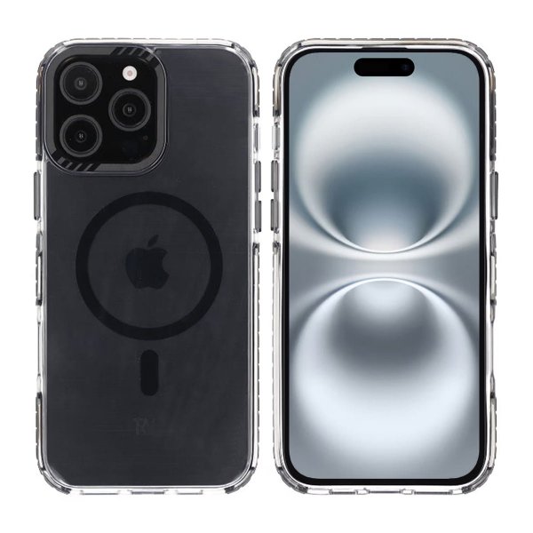 Rvelon iPhone 16 Pro Max Cover TPU MagSafe Sort/Transparent