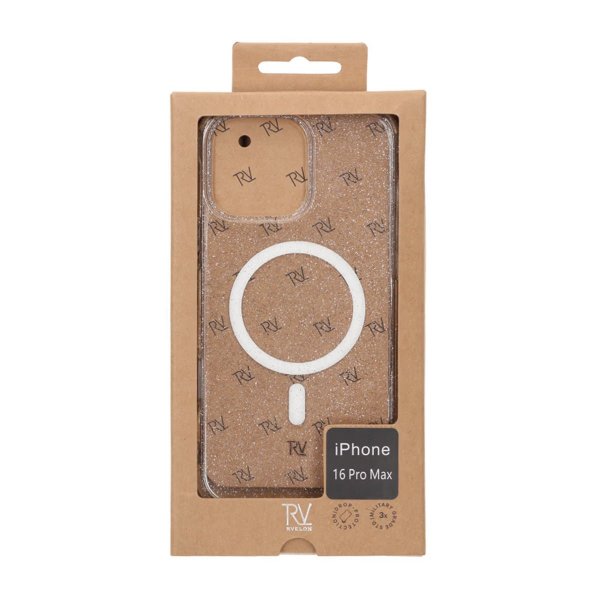 Rvelon iPhone 16 Pro Max Cover Glitter MagSafe Hvid