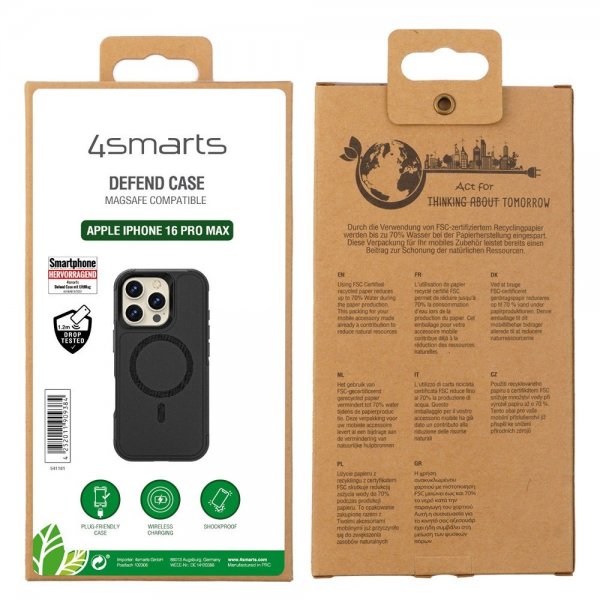4smarts iPhone 16 Pro Max Cover Defend Etui Ultimag Sort