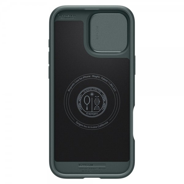 Spigen iPhone 16 Pro Max Cover Optik Armor MagFit Abyss Green
