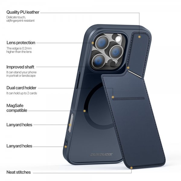 Dux Ducis iPhone 16 Pro Max Cover Rafi II Series MagSafe Blå