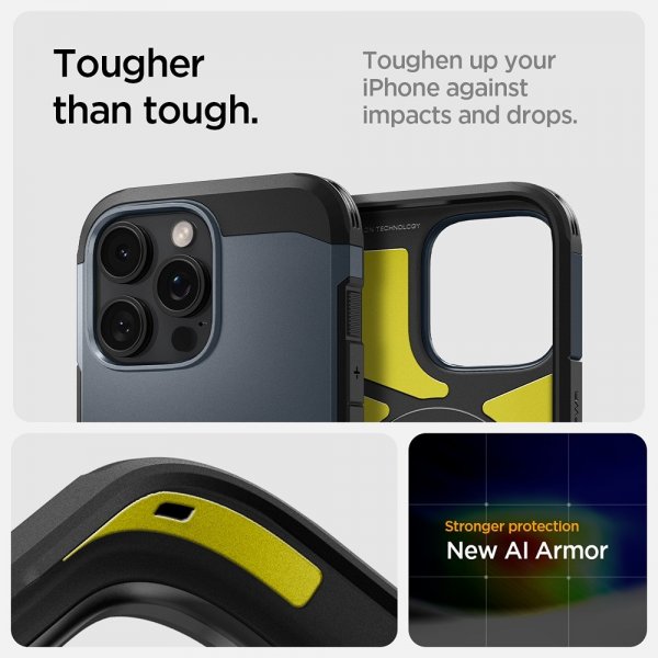 Spigen iPhone 16 Pro Max Cover Tough Armor MagFit Metal Slate