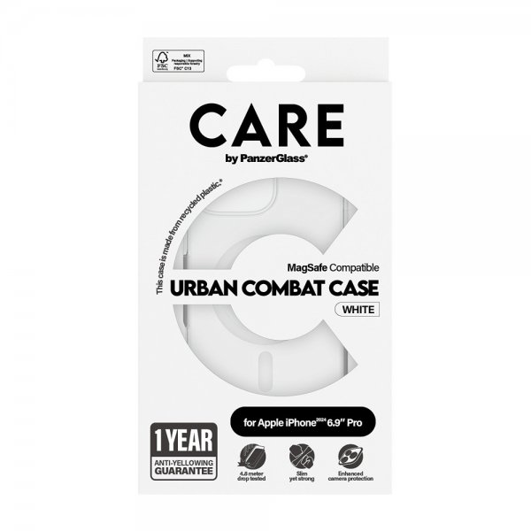 CARE by PanzerGlass iPhone 16 Pro Max Cover Urban Combat MagSafe Hvid