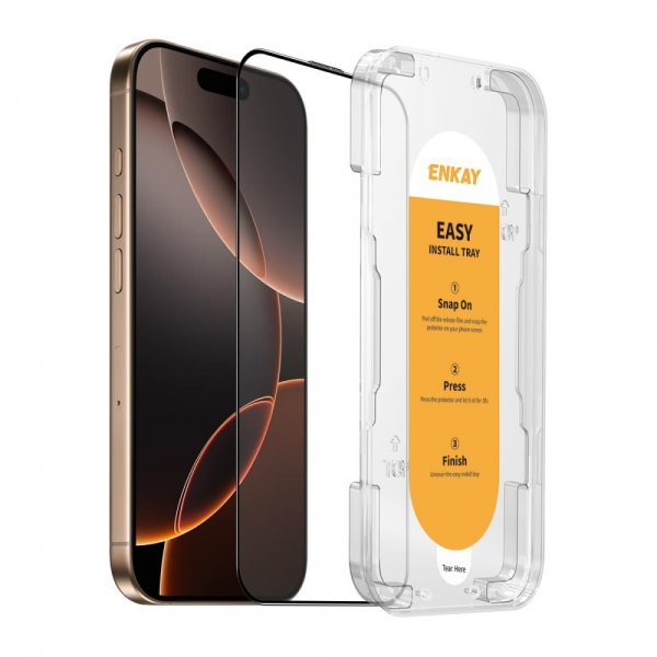 Enkay iPhone 16 Pro Max Skærmbeskytter med Monteringsramme Easy Install