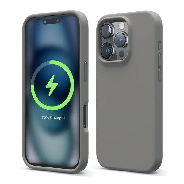 Rvelon iPhone 16 Pro Cover Silikone MagSafe Grå
