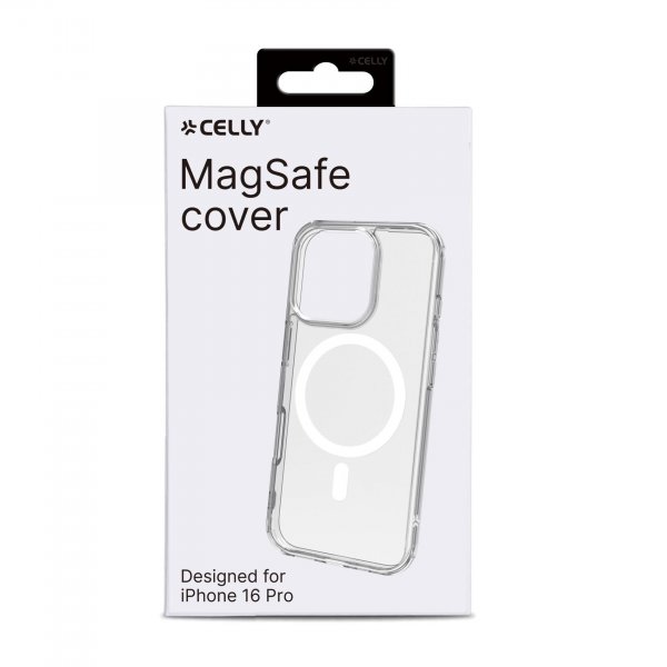 Celly iPhone 16 Pro Cover GELSKINMAG MagSafe Transparent Hvid