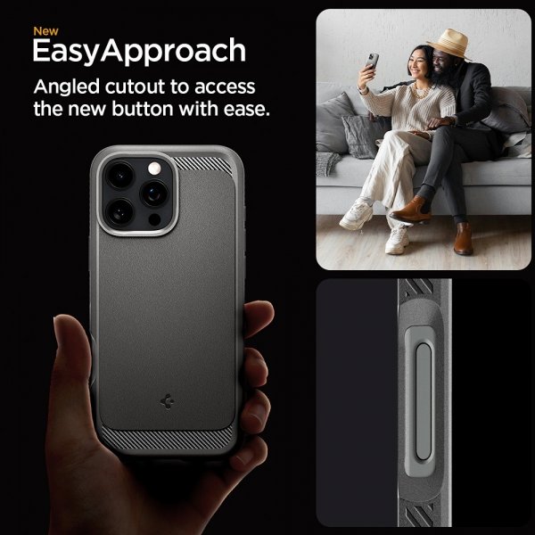 Spigen iPhone 16 Pro Cover Rugged Armor MagFit Grå