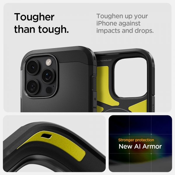 Spigen iPhone 16 Pro Cover Tough Armor MagFit Sort