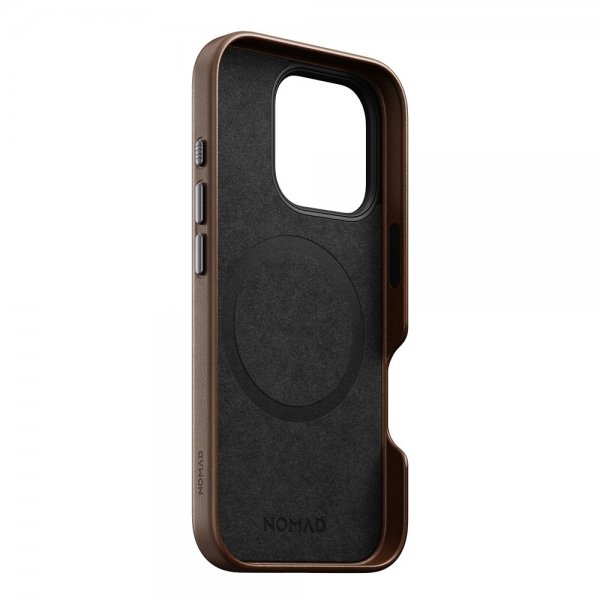 Nomad iPhone 16 Pro Cover Traditional Leather Case Brun