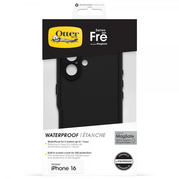 Otterbox iPhone 16 Cover Fre MagSafe Sort