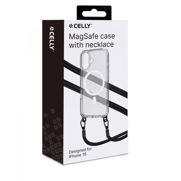 Celly iPhone 16 Cover Freedom Necklace MagSafe Transparent