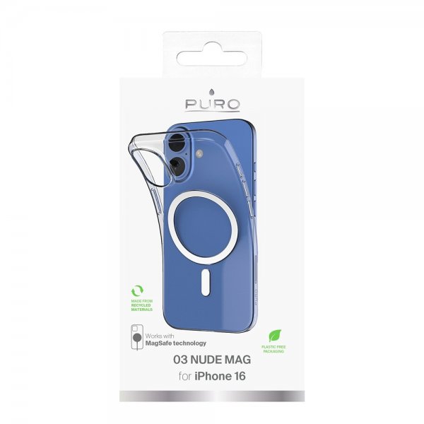 Puro iPhone 16 Cover Nude Mag Transparent