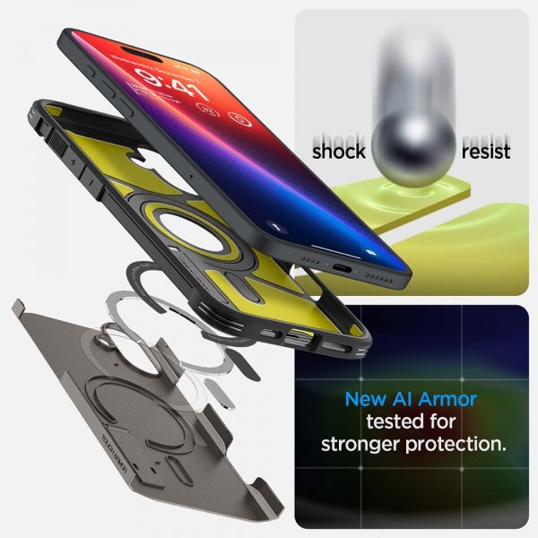 Spigen iPhone 16 Cover Tough Armor MagFit Gunmetal
