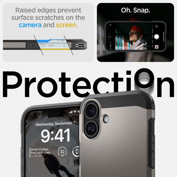 Spigen iPhone 16 Cover Tough Armor MagFit Gunmetal