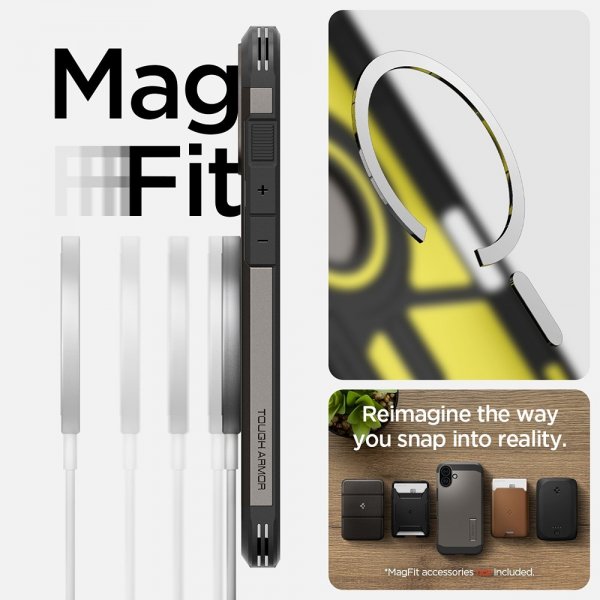 Spigen iPhone 16 Cover Tough Armor MagFit Gunmetal