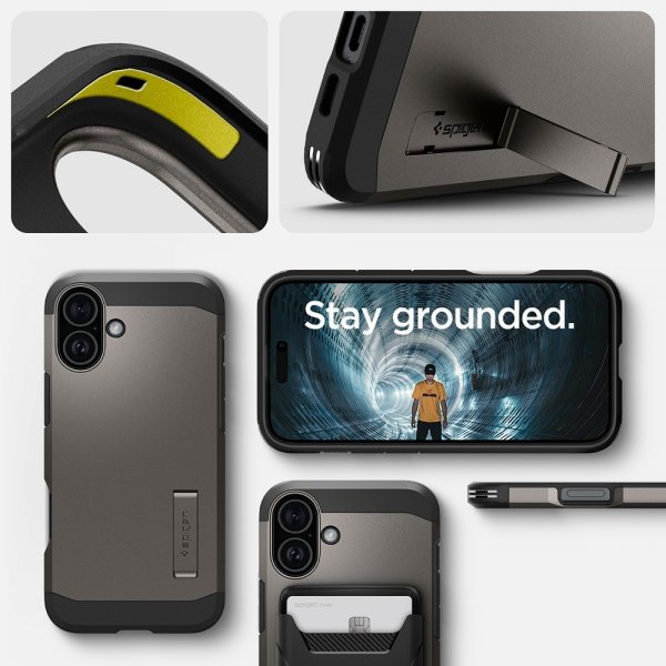 Spigen iPhone 16 Cover Tough Armor MagFit Gunmetal