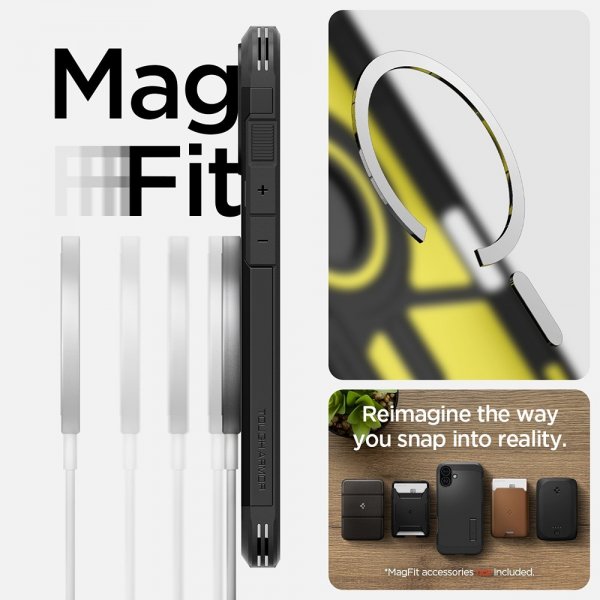 Spigen iPhone 16 Cover Tough Armor MagFit Sort