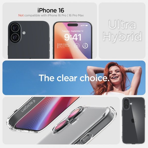 Spigen iPhone 16 Cover Ultra Hybrid Crystal Clear
