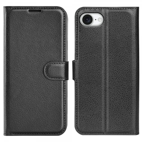 iPhone 16./17. Etui Litchi Sort