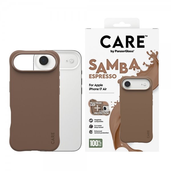 CARE by PanzerGlass iPhone Air Cover Samba MagSafe Espresso