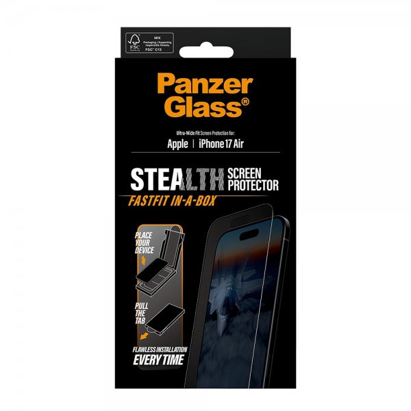PanzerGlass iPhone Air Skærmbeskyttelse Ultra-Wide Fit Stealth Fastfit