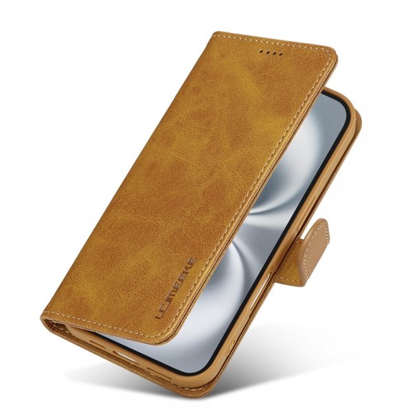 Lc.Imeeke iPhone 17 Etui med Kortlomme Standerfunktion Lysebrun