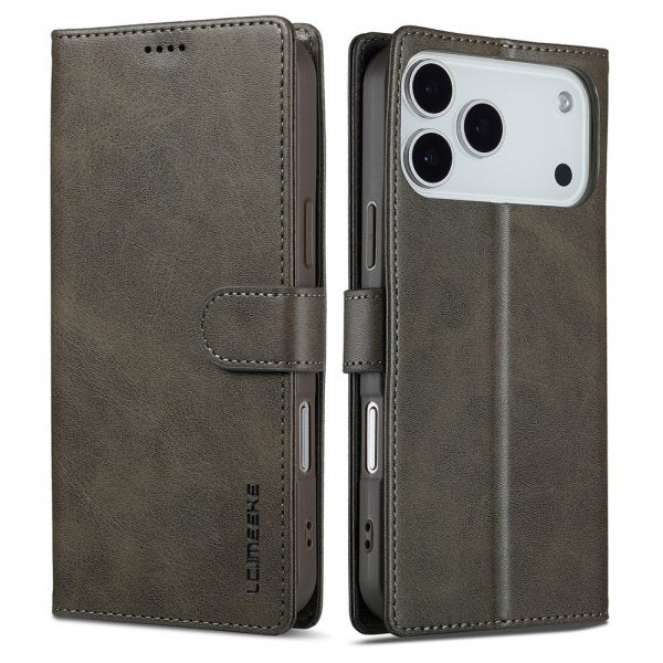 Lc.Imeeke iPhone 17 Pro Etui med Kortlomme og Standfunktion Grå