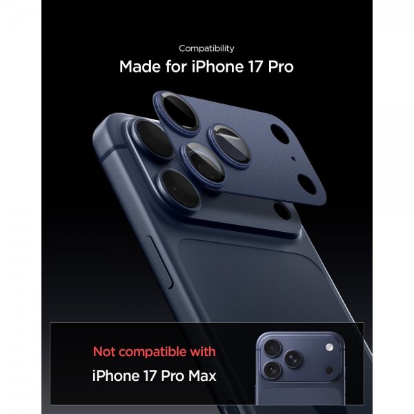 Spigen iPhone 17 Pro Kamerabeskyttelsesglas.tR EZ Fit Optik Pro XL Blå