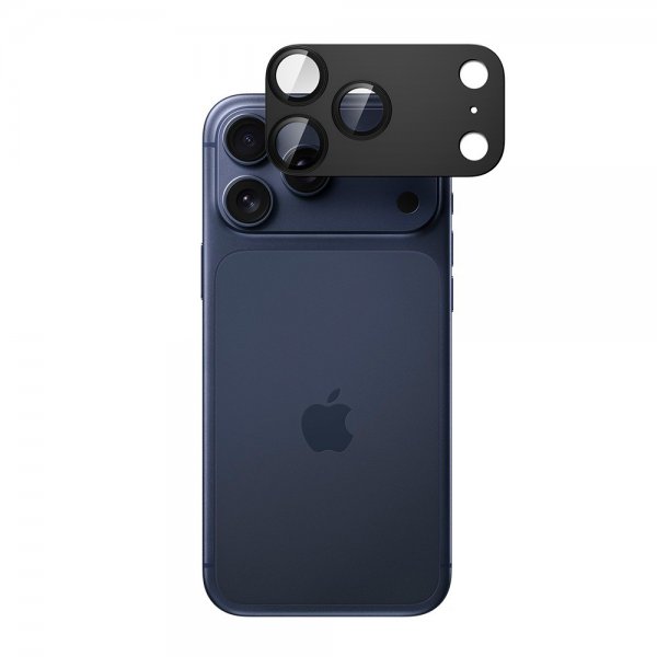 Spigen iPhone 17 Pro Kamerabeskyttelsesglas.tR EZ Fit Optik Pro XL Sort