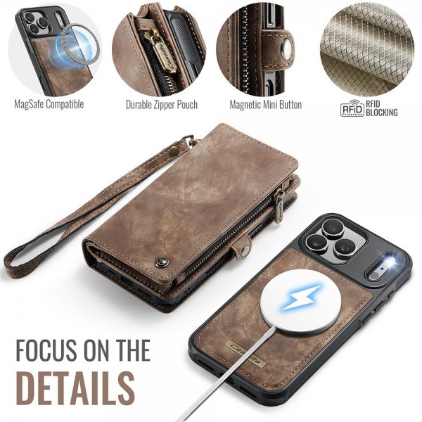 CaseMe iPhone 17 Pro Max Cover 008 Series Aftageligt Cover Brun