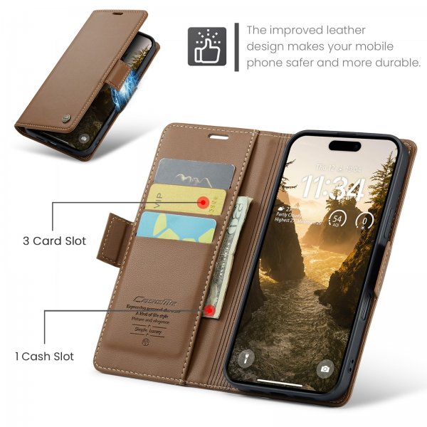 CaseMe iPhone 17 Pro Max Cover 023 Series Brun