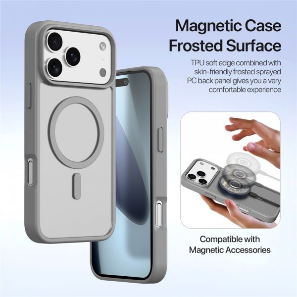 Dux Ducis iPhone 17 Pro Max Cover 2-i-1 Lawa Series MagSafe Grå