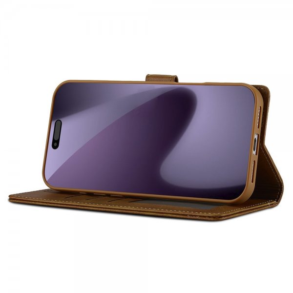 Lc.Imeeke iPhone 17 Pro Max Cover med Kortlomme Stativfunktion Lysebrun
