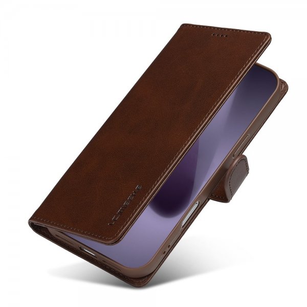Lc.Imeeke iPhone 17 Pro Max Cover med Kortlomme og Stativfunktion Mørkebrun