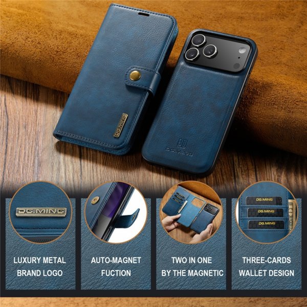 Dg.Ming iPhone 17 Pro Max Cover med Aftageligt Cover Blå